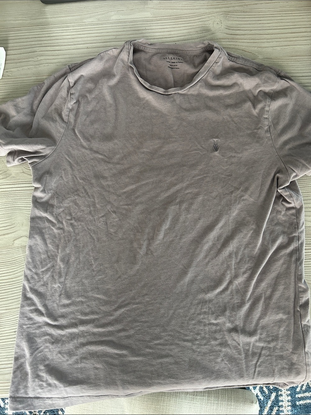 All Saints Men's purple/gray Short Sleeve Crewneck T-Shirt